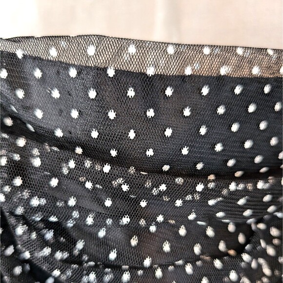 Onyx Nite Size 8 A-line Full Circle Midi 50s Dress Black White Polka Dot Prom - Picture 7 of 11